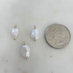 Gold Plated Wire Wrapped Freshwater Pearl Charm Baroque Pearl Charm