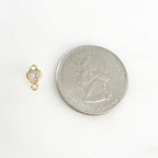 Gold Plated Tiny CZ Cubic Zirconia Heart Shape Connector Charm