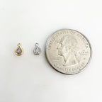 Gold Plated or Rhodium Plated Tiny Tear Drop Cubic Zirconia Stone Charm Tiny