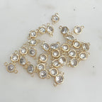 Gold Plated CZ Cubic Zirconia 6mm Connector Charm Necklace Link (5pc)