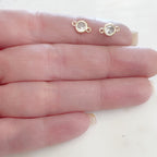 Gold Plated CZ Cubic Zirconia 6mm Connector Charm Necklace Link (5pc)