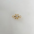 Gold Plated Teeny Tiny Cubic Zirconia Pavé Flower Charm Connector 2