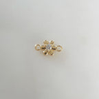 Gold Plated Teeny Tiny Cubic Zirconia Pavé Flower Charm Connector 2