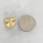 Gold Plated Detailed Modern Cubic Zirconia Heart Pendant Dotted