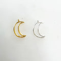 15mmx5mm Sterling Silver or Vermeil Dainty Cut Out Crescent Moon Charm