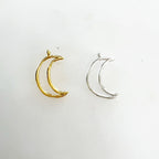 15mmx5mm Sterling Silver or Vermeil Dainty Cut Out Crescent Moon Charm
