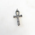 Sterling Silver Hammered Textured Egyptian Ankh Life Charm Pendant
