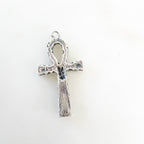 Sterling Silver Hammered Textured Egyptian Ankh Life Charm Pendant
