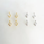 Gold Plated or Rhodium Plated Teeny Tiny Diamond Shape Cubic Zirconia (4pc)