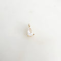 Gold Plated Teeny Tiny Cubic Zirconia Tear Drop Charm Pendant