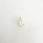 Gold Plated Teeny Tiny Cubic Zirconia Tear Drop Charm Pendant