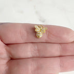 Gold Plated Small Detailed Honey Bee Charm CZ Cubic Zirconia Insect