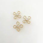 Sterling Silver or 14K Gold Filled Tiny Cubic Zirconia Flower Connector Ring