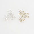 Sterling Silver or 14K Gold Filled Tiny Cubic Zirconia Flower Connector Ring