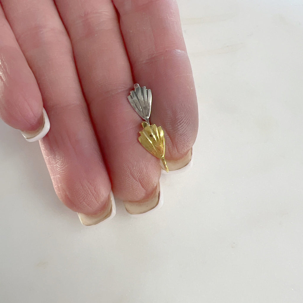 Sterling Silver or Vermeil Lightweight or Fan Shell Bail Necklace Pendant
