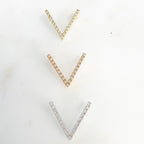 14mmx15mm Gold Plated or Rhodium Plated Chevron Pave CZ Cubic Zirconia Slide