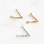 14mmx15mm Gold Plated or Rhodium Plated Chevron Pave CZ Cubic Zirconia Slide