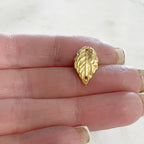 15mm X9mm Sterling Silver or Vermeil or Curved Detailed Leaf Connector