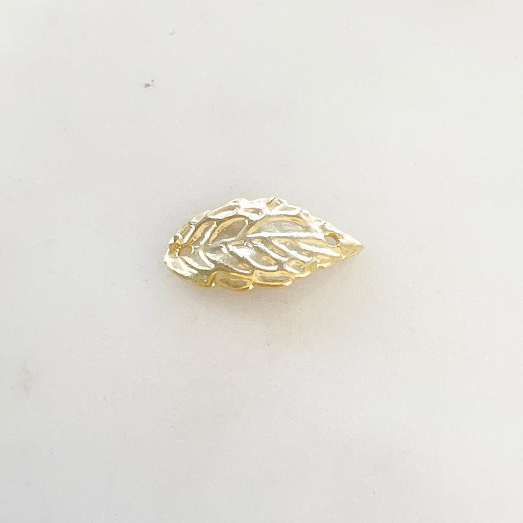 15mm X9mm Sterling Silver or Vermeil or Curved Detailed Leaf Connector