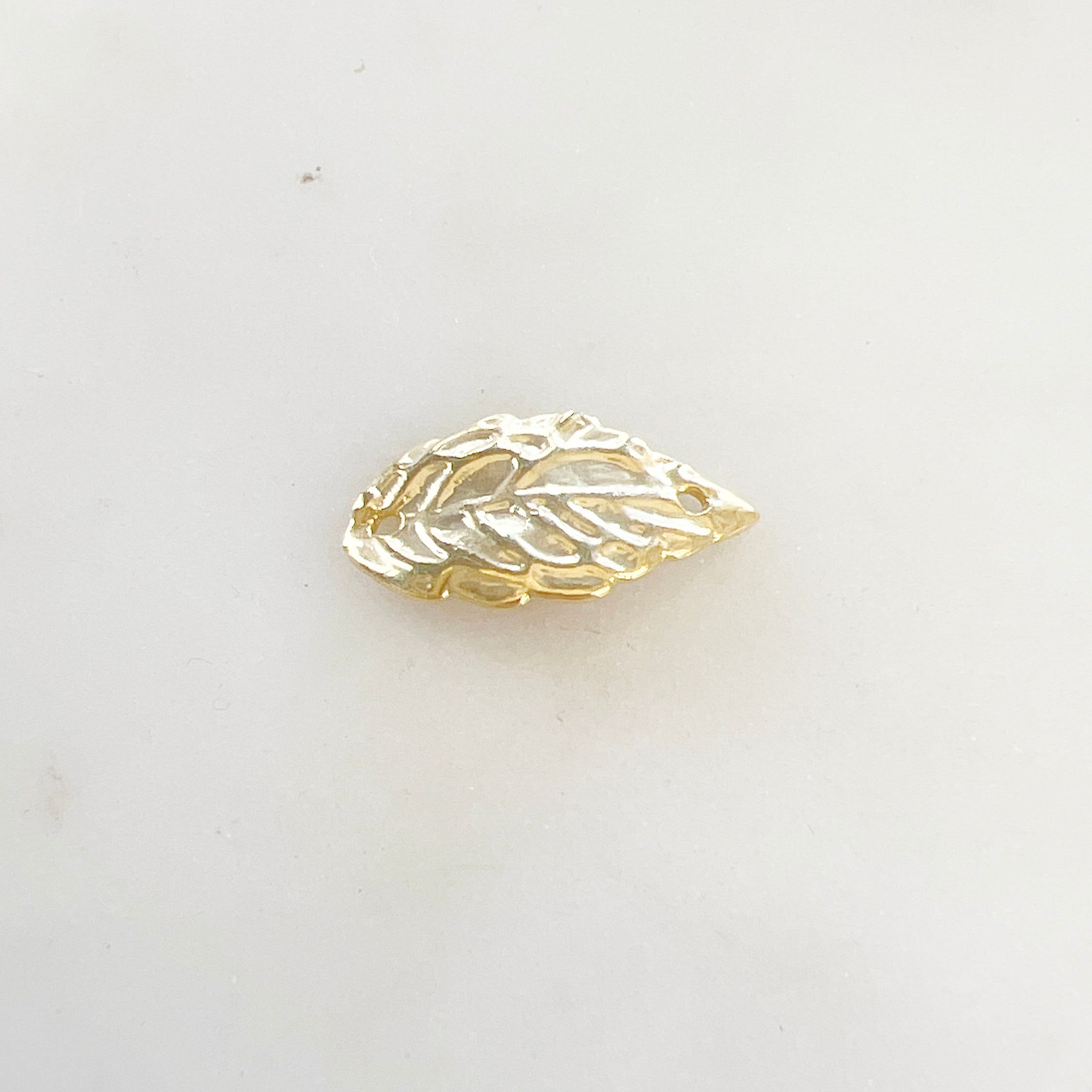 15mm X9mm Sterling Silver or Vermeil or Curved Detailed Leaf Connector