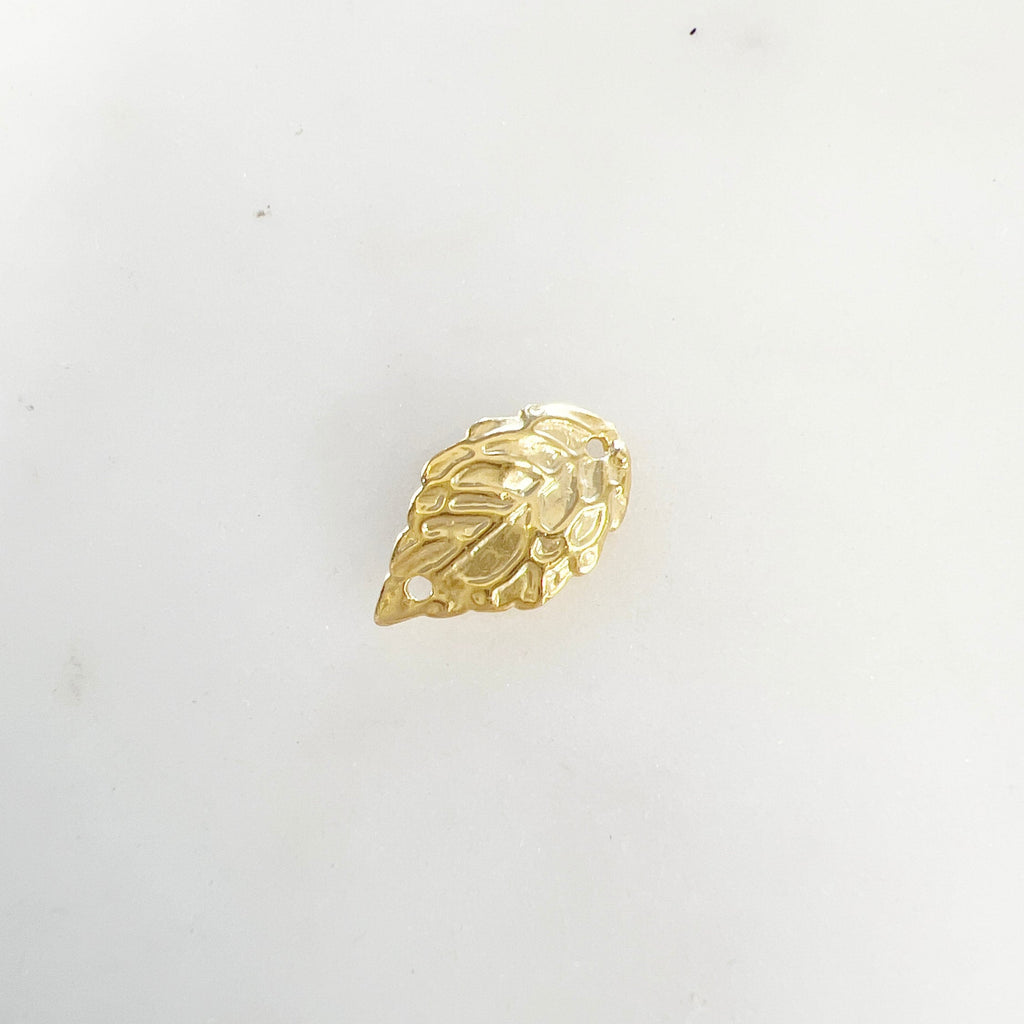 15mm X9mm Sterling Silver or Vermeil or Curved Detailed Leaf Connector
