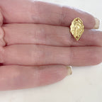 15mm X9mm Sterling Silver or Vermeil or Curved Detailed Leaf Connector