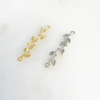 Sterling Silver or Vermeil Vine Leaf Connector Bar Branch Charm Nature