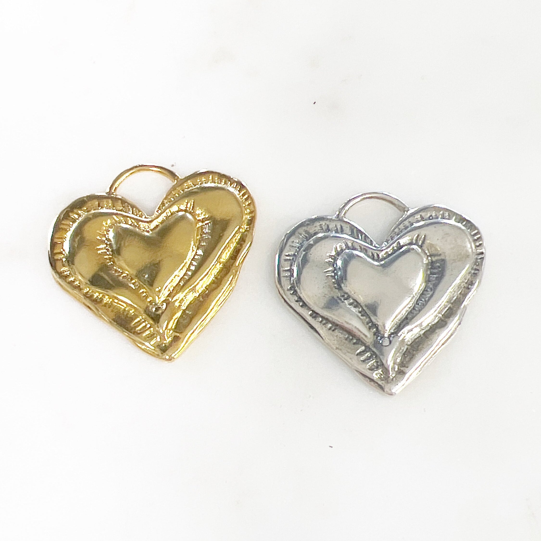 35mmx35mm Sterling Silver or Vermeil Large or Organic Shaped Detailed