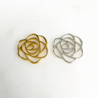 20mm Sterling Silver or Vermeil or Flat Rose Outline Silhouette Beautiful