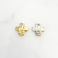 Sterling Silver or Vermeil or Thick Hammered Textured Cross Charm Pendant