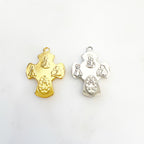 Sterling Silver or Vermeil or 4-Way Scapular Medal Cross Charm Pendant