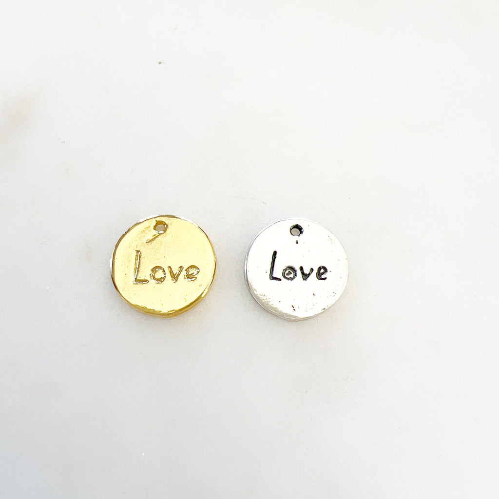 12mm Sterling Silver or Vermeil or Small Double Sided Coin Circle Disc Stamped