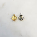 Sterling Silver or Vermeil Small Organic Shaped or Peace Sign Charm Hippie