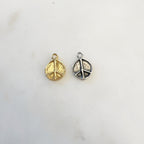 Sterling Silver or Vermeil Small Organic Shaped or Peace Sign Charm Hippie