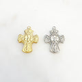 Sterling Silver or Vermeil or 4-Way Scapular Medal Cross Charm Pendant