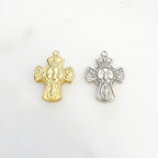Sterling Silver or Vermeil or 4-Way Scapular Medal Cross Charm Pendant