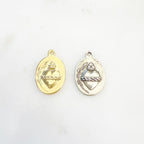 Sterling Silver or Vermeil or Oval Sacred Heart of Jesus Catholic Rosary
