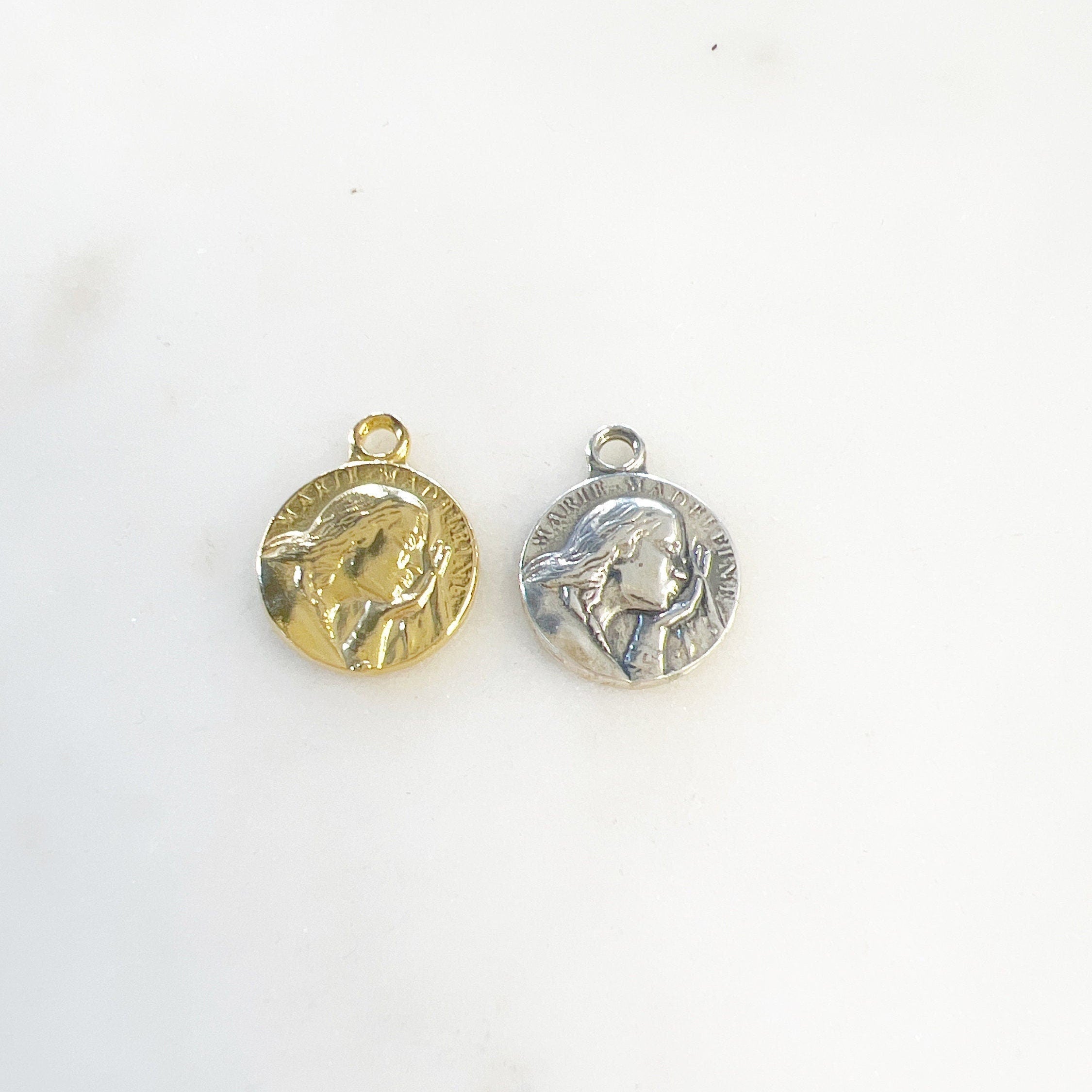 Sterling Silver or Vermeil or Marie-Madelene Saint Portrait Rosary Prayer