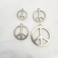Sterling Silver Peace Sign Flat Small Medium Large Extra Large Size