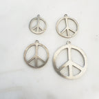 Sterling Silver Peace Sign Flat Small Medium Large Extra Large Size