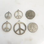 Sterling Silver Peace Sign Flat Small Medium Large Extra Large Size