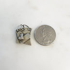 9mmx8mm Sterling Silver or Vermeil or Stitched Design Heart Charm Pendant