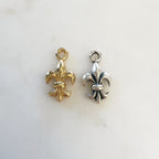 20mmx10mm Sterling Silver or Vermeil or 3D Thick Fleur Di Lis Charm Pendant