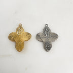 Sterling Silver or Vermeil or Large 4-Way Scapular Medal Cross Charm Pendant