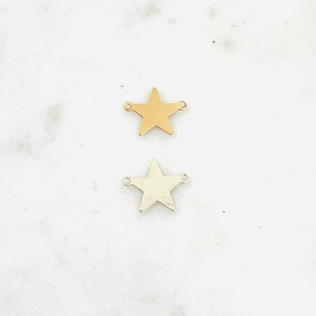Sterling Silver or 14K Gold Filled 2 Loop Connector Star or Delicate