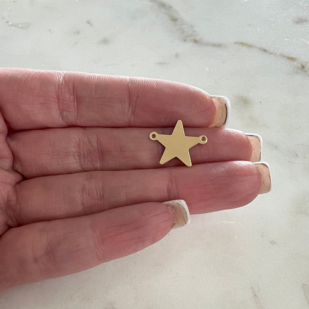 Sterling Silver or 14K Gold Filled 2 Loop Connector Star or Delicate