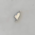 Sterling Silver Whimsical Heart Connector Charm in Dainty Heart Love