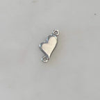 Sterling Silver Whimsical Heart Connector Charm in Dainty Heart Love