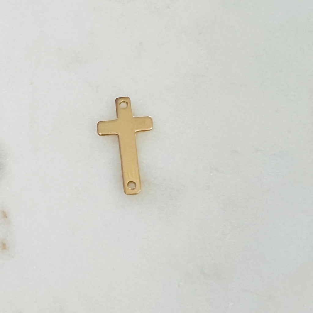 17mmx9.5mm 14K Gold Filled Horizontal Cross Connector 2 Hole Links Pendant