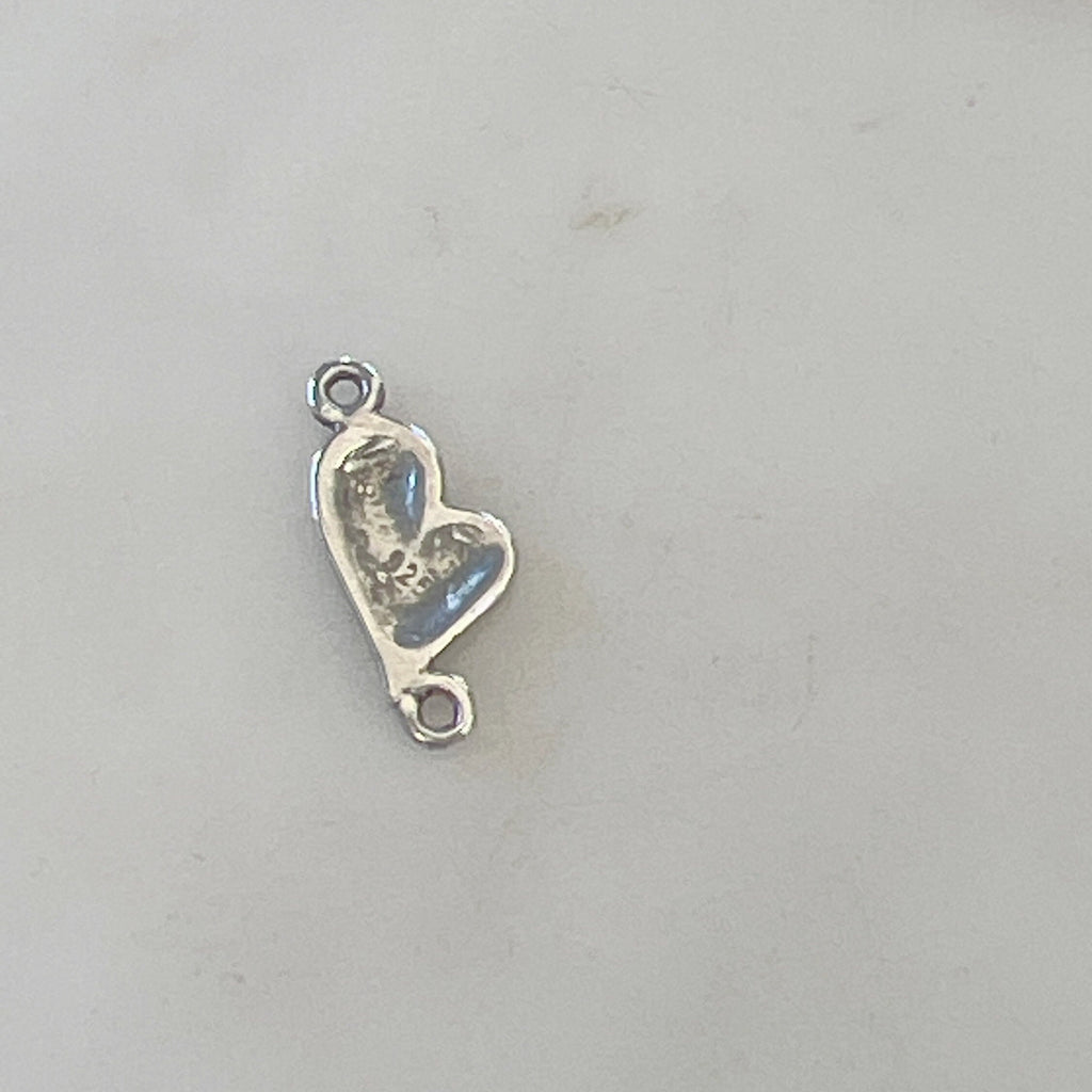 Sterling Silver Whimsical Heart Connector Charm in Dainty Heart Love